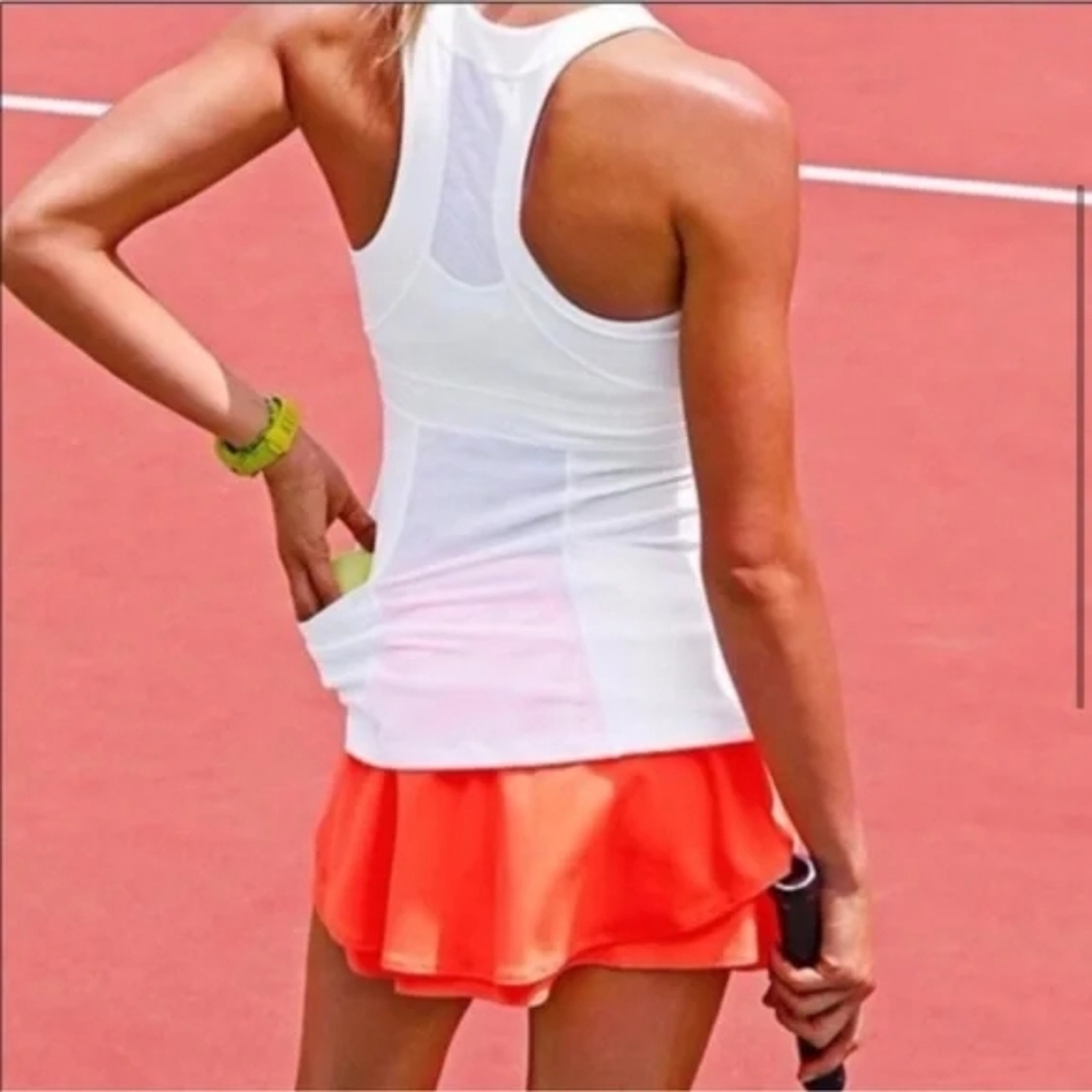 Athleta Bustle Tennis Skort Skirt Neon Orange Ember Size XS - Picture 2 of 13